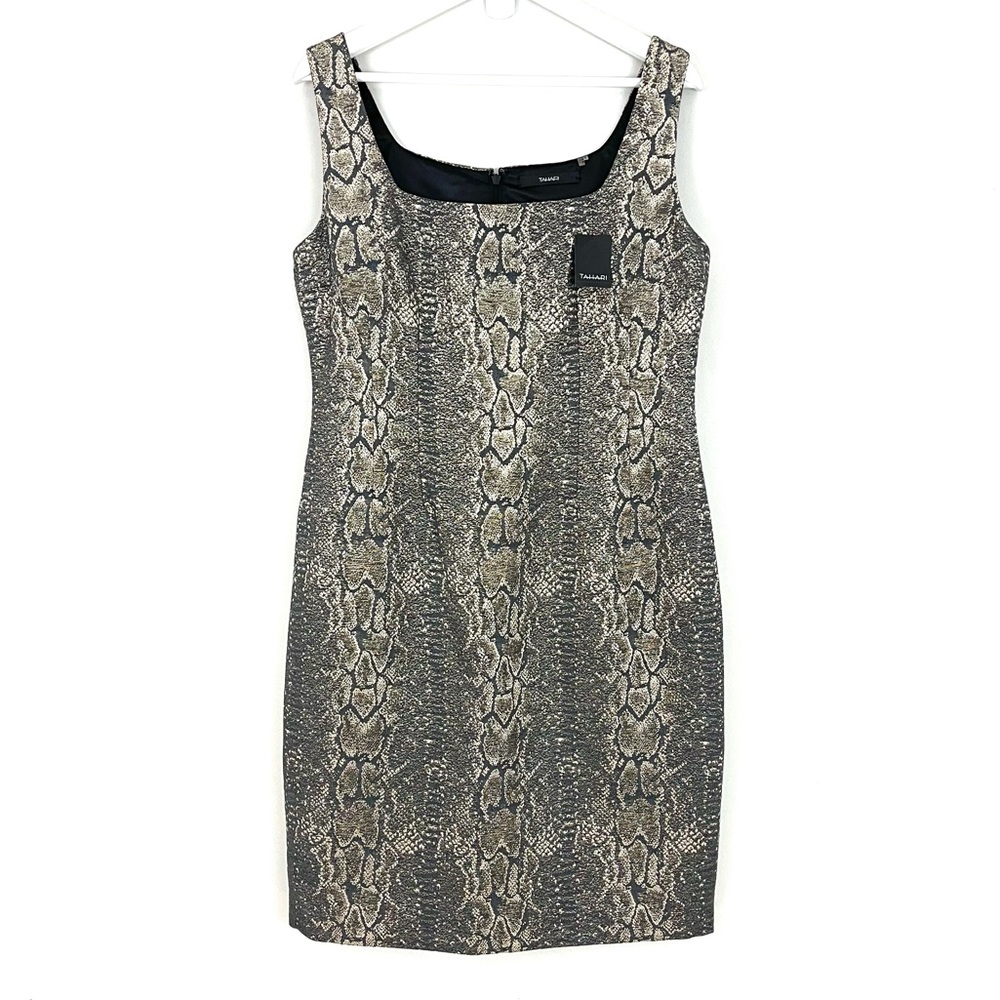 Tahari Snake Print Sleeveless Sheath Dress